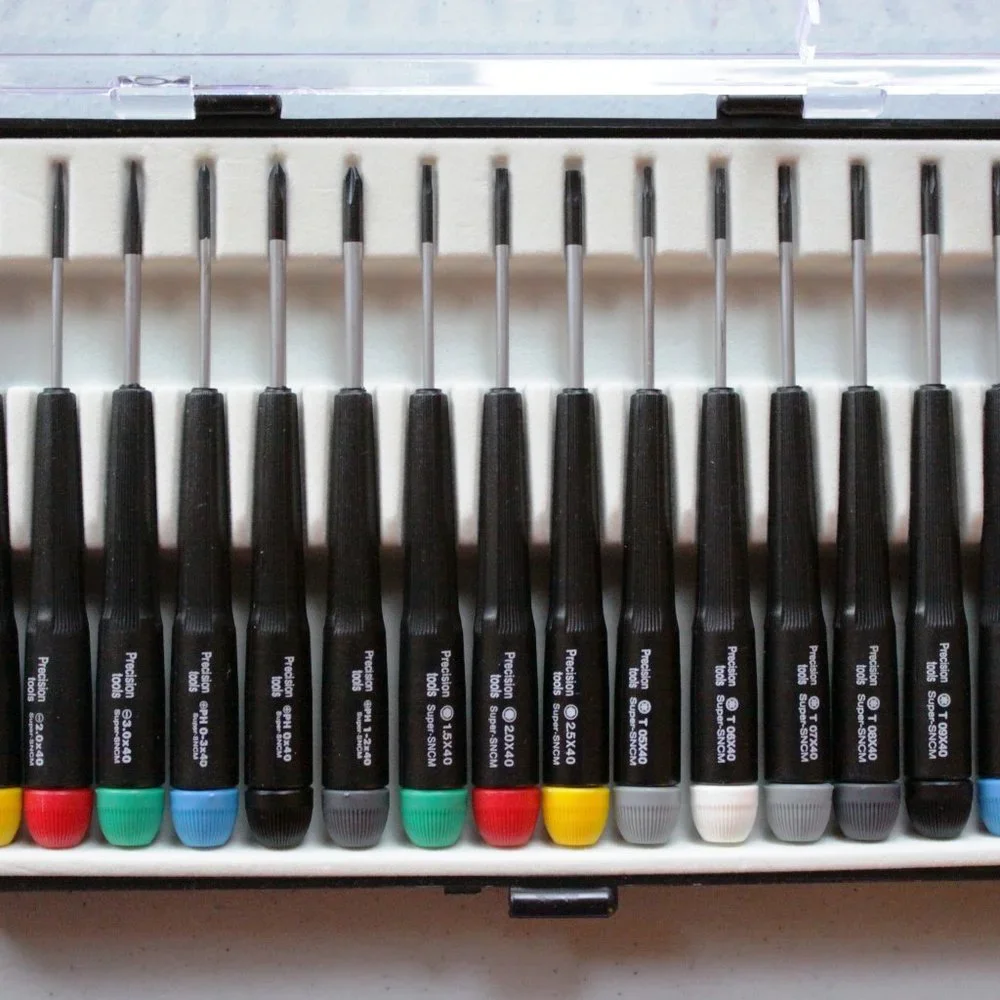 New 15 pcs Precision Screwdriver Tool Set Flat Blade, Phillips,Torks,Hex Key - Picture 7 of 11